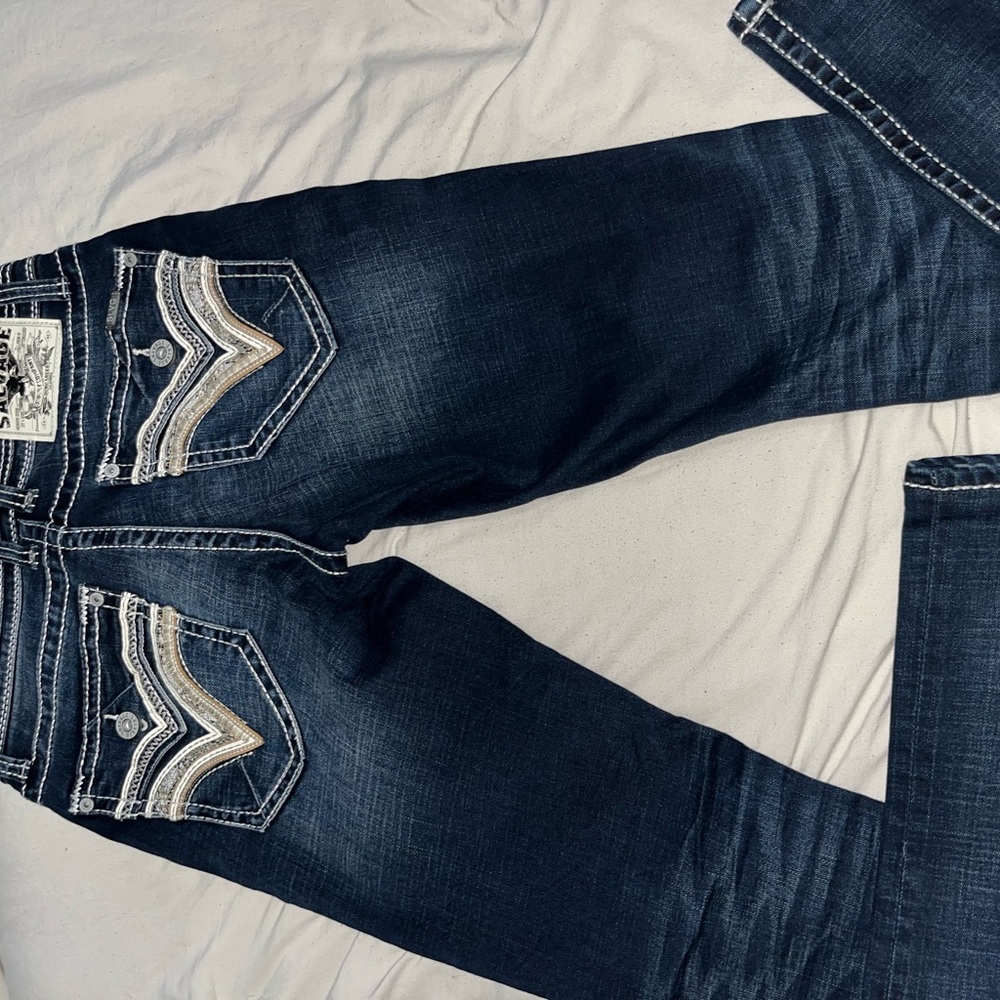 Salvage Dark Blue Boot Cut Jeans - Picture 4 of 6
